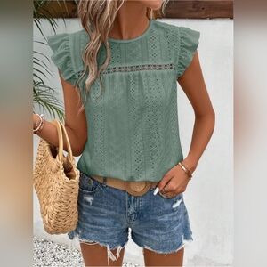 Elegant Green Lace Blouse